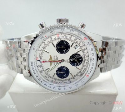Breitling 1884 Chronometre Navitimer Stainless Steel White Watches 46mm-Best Breitling Replica Watches